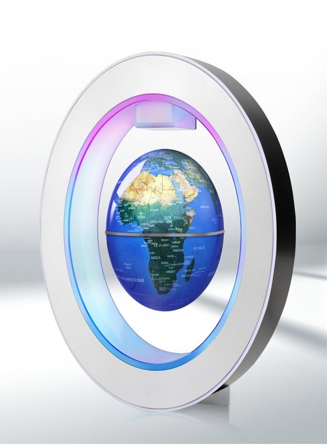 Poojaed Floating Globe O Frame, Magnetic Levitating Technolog, Cool Gadgets for Men, 4In World Globe for Education Office Home Desk Decor, Cool Tech Gifts for Holiday Parties Birthday - Image 1